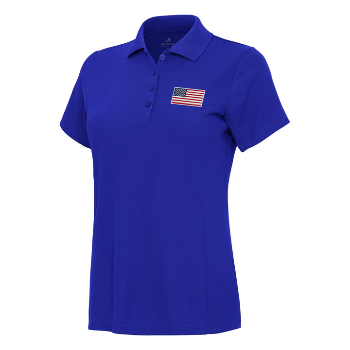 American Flag Women's Legacy Pique Polo (Dark Royal)*