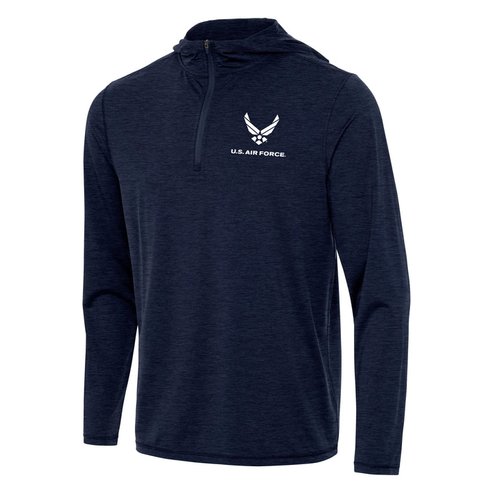 U.S. Air Force Men's Tidy 1/4 Zip Pullover Hood (Navy Heather)*