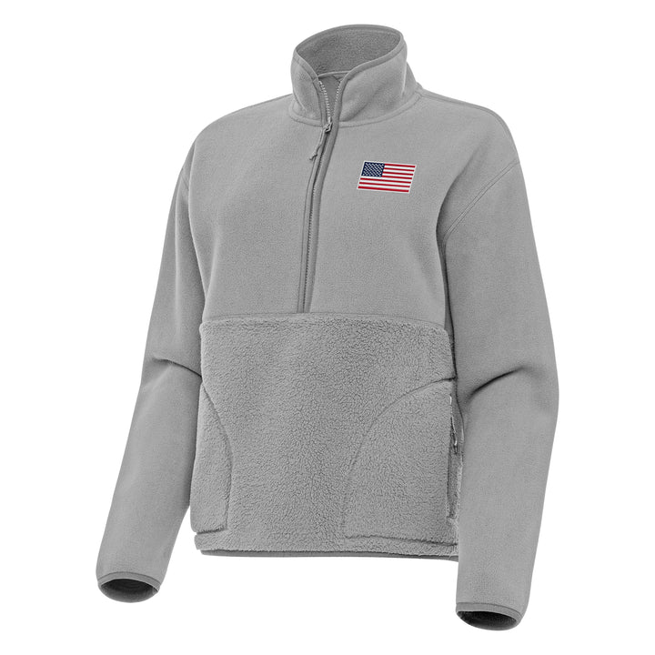 American Flag Women's Figure 1/2 Zip Pullover (Skyscraper)*