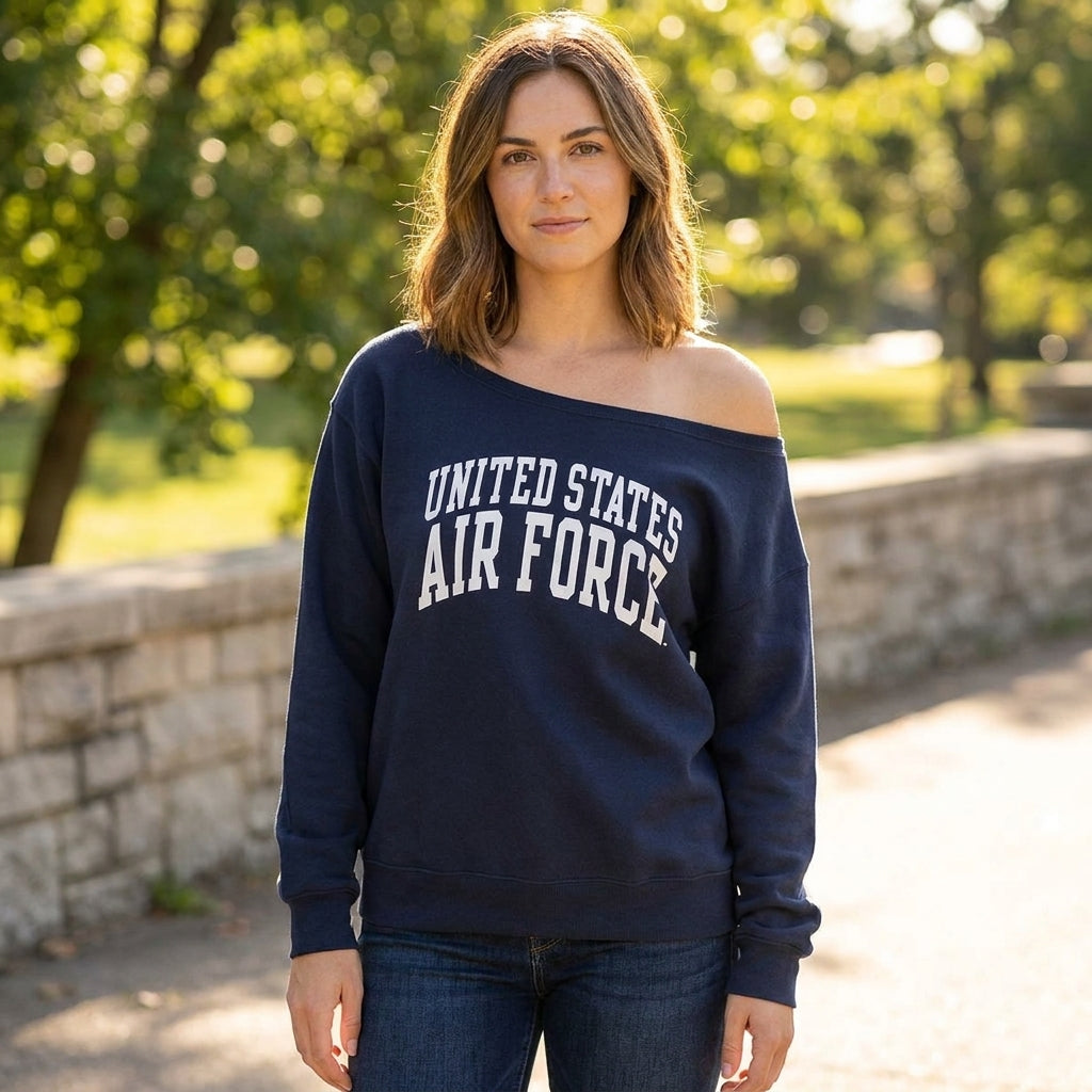 Air Force Women's Tiffany Off the Shoulder Sweatshirt (Navy)