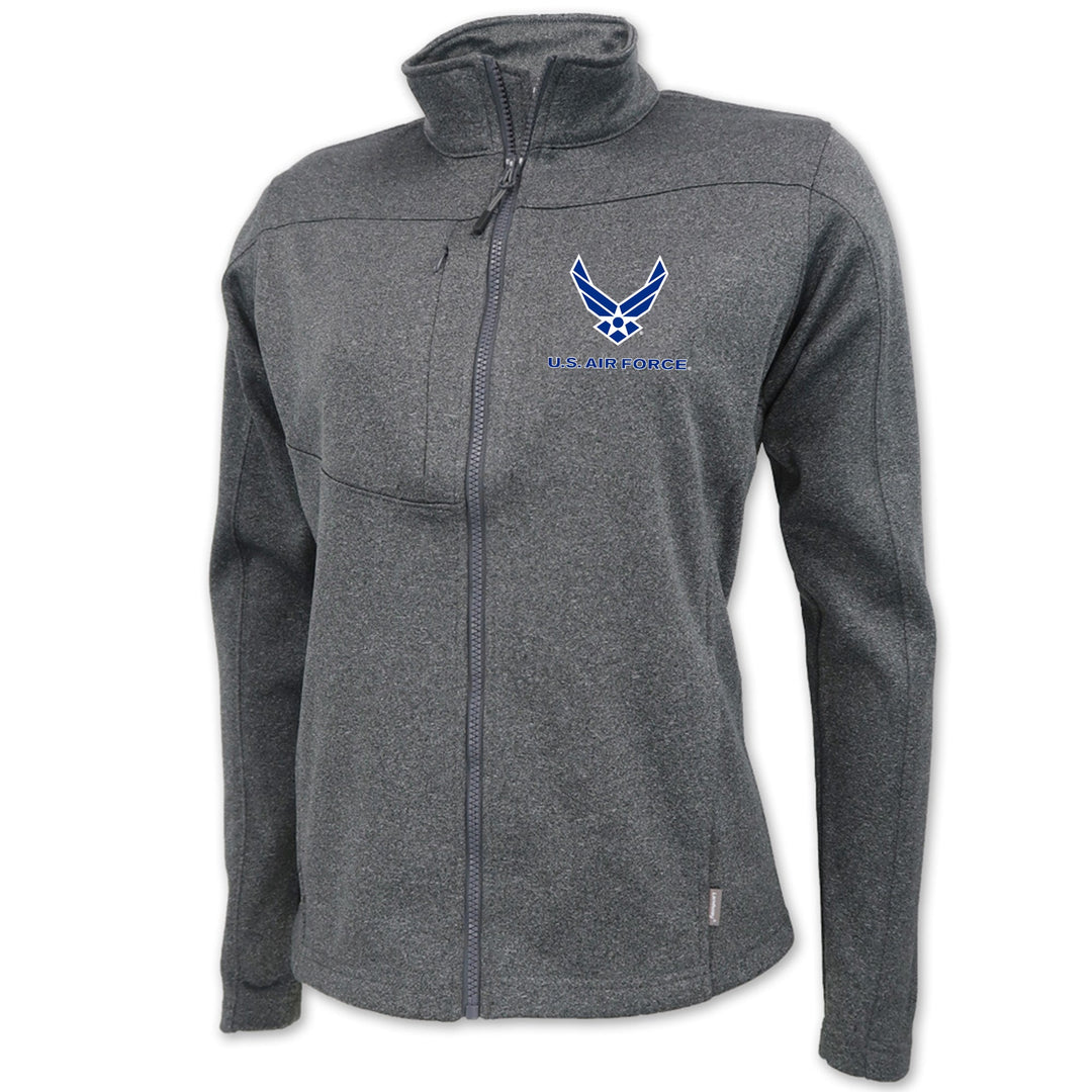 Air Force Wings Ladies Flash Performance Knit Jacket (Dark Ash)