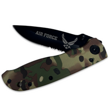 Load image into Gallery viewer, Air Force Folding Lock Back Knife (Green Camo)