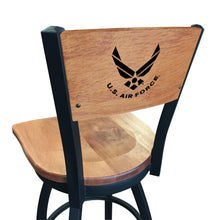 Load image into Gallery viewer, Air Force Wings Swivel Stool with Laser Engraved Back*
