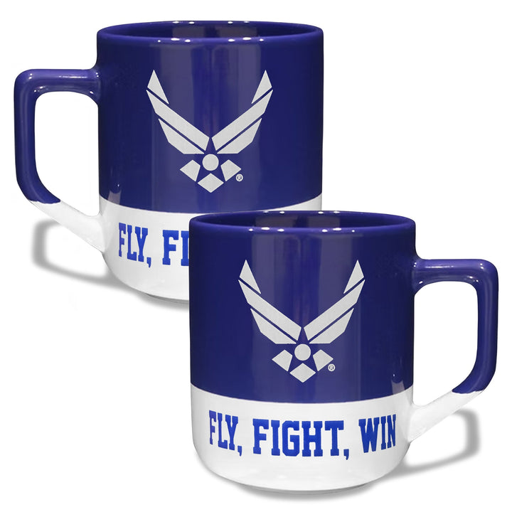 Air Force Wings 20oz Color Block Ceramic Mug (Royal/White)