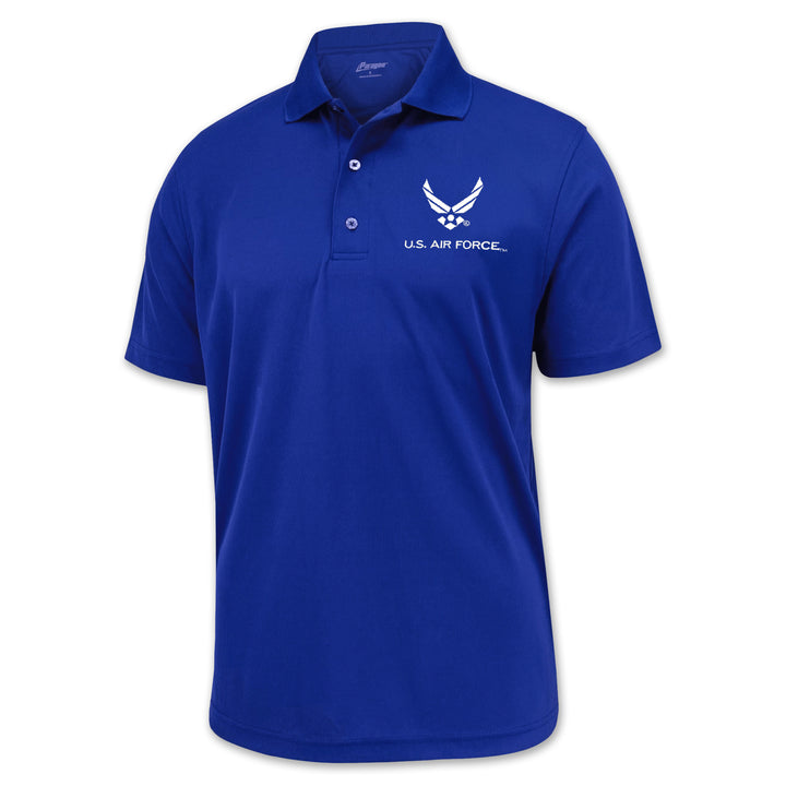 Air Force Wings Embroidered Performance Polo (Royal)