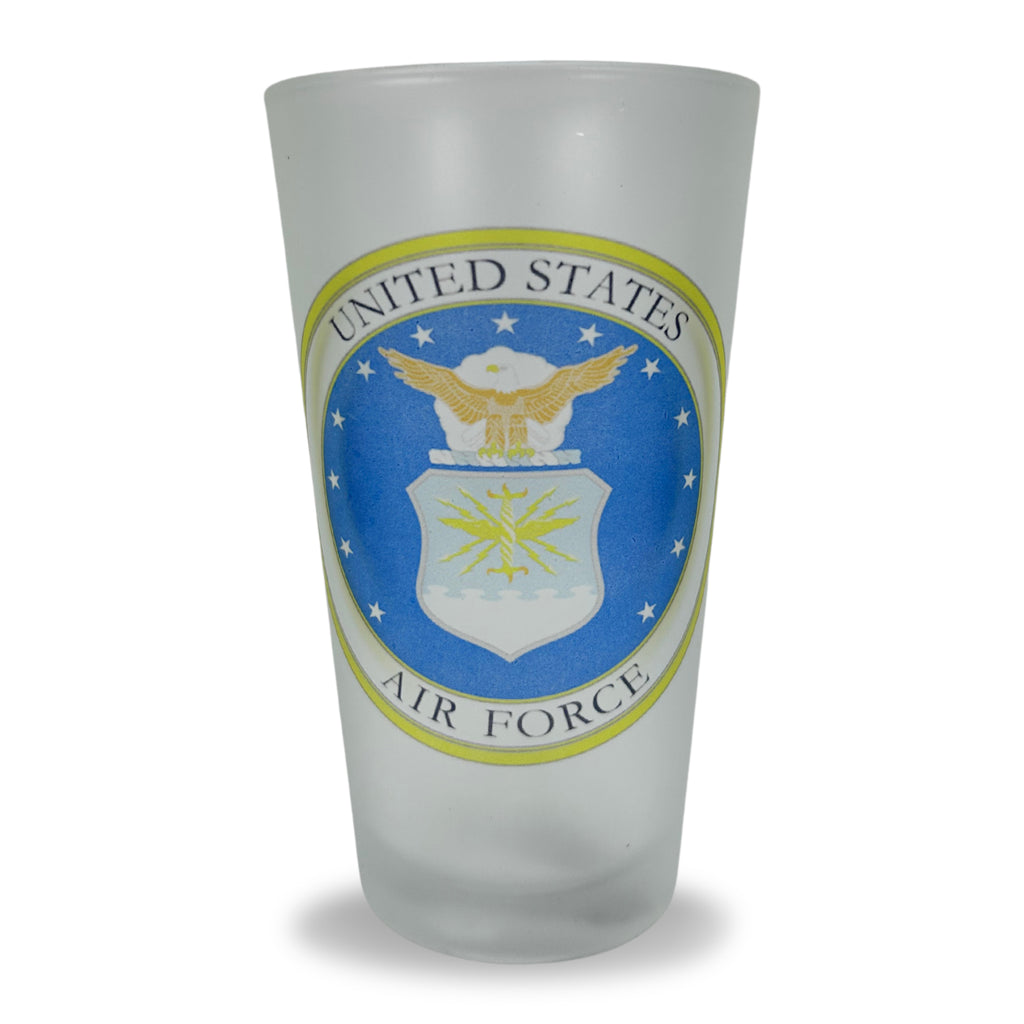 Air Force Circle Seal Frosted Mixing Glass Tumbler