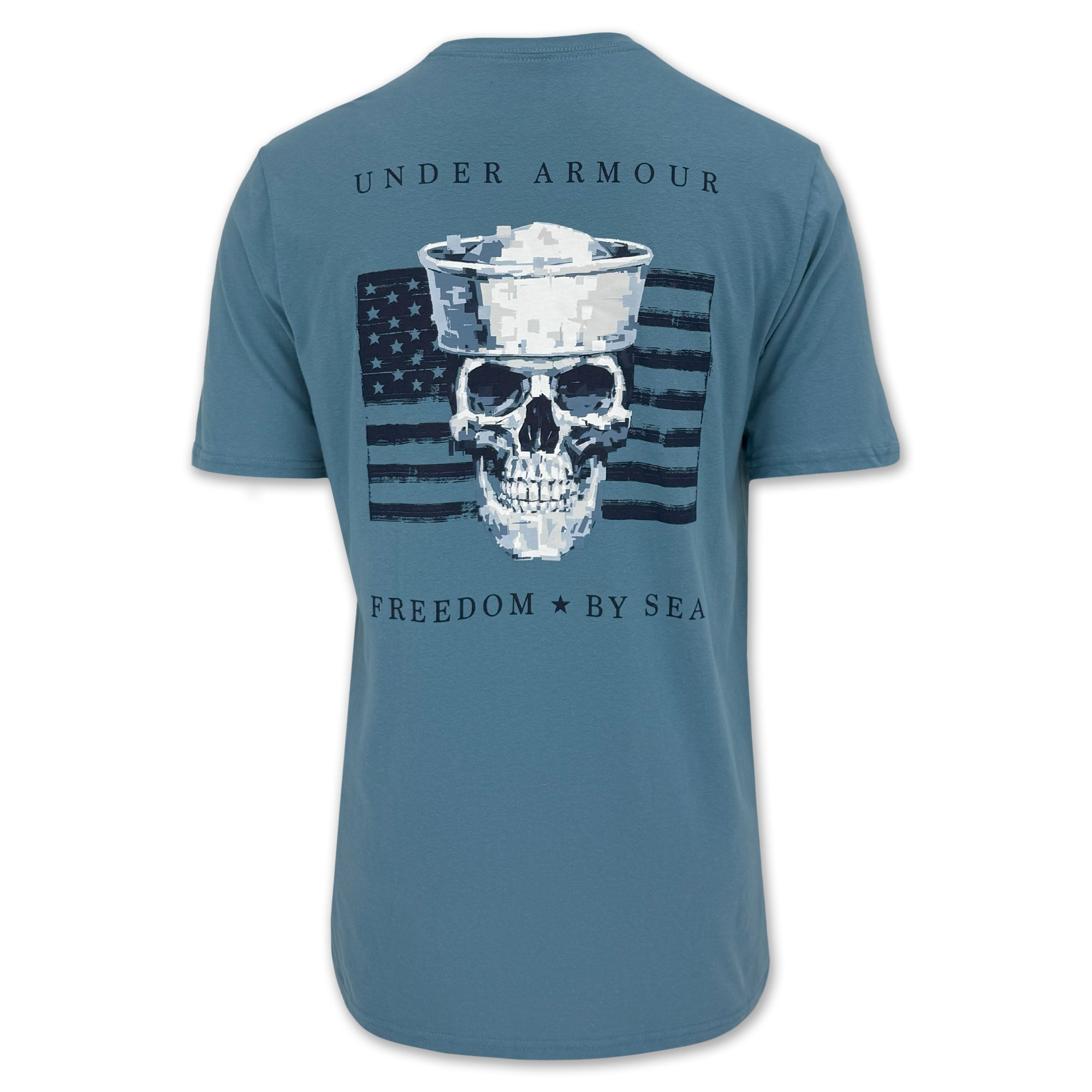 Navy Under Armour Freedom By Sea Skull T-Shirt (Blue)