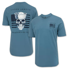 Load image into Gallery viewer, Navy Under Armour Freedom By Sea Skull T-Shirt (Blue)