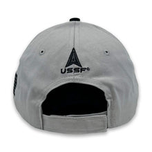 Load image into Gallery viewer, Space Force Logo Two Tone Flag Hat (Black/Grey)