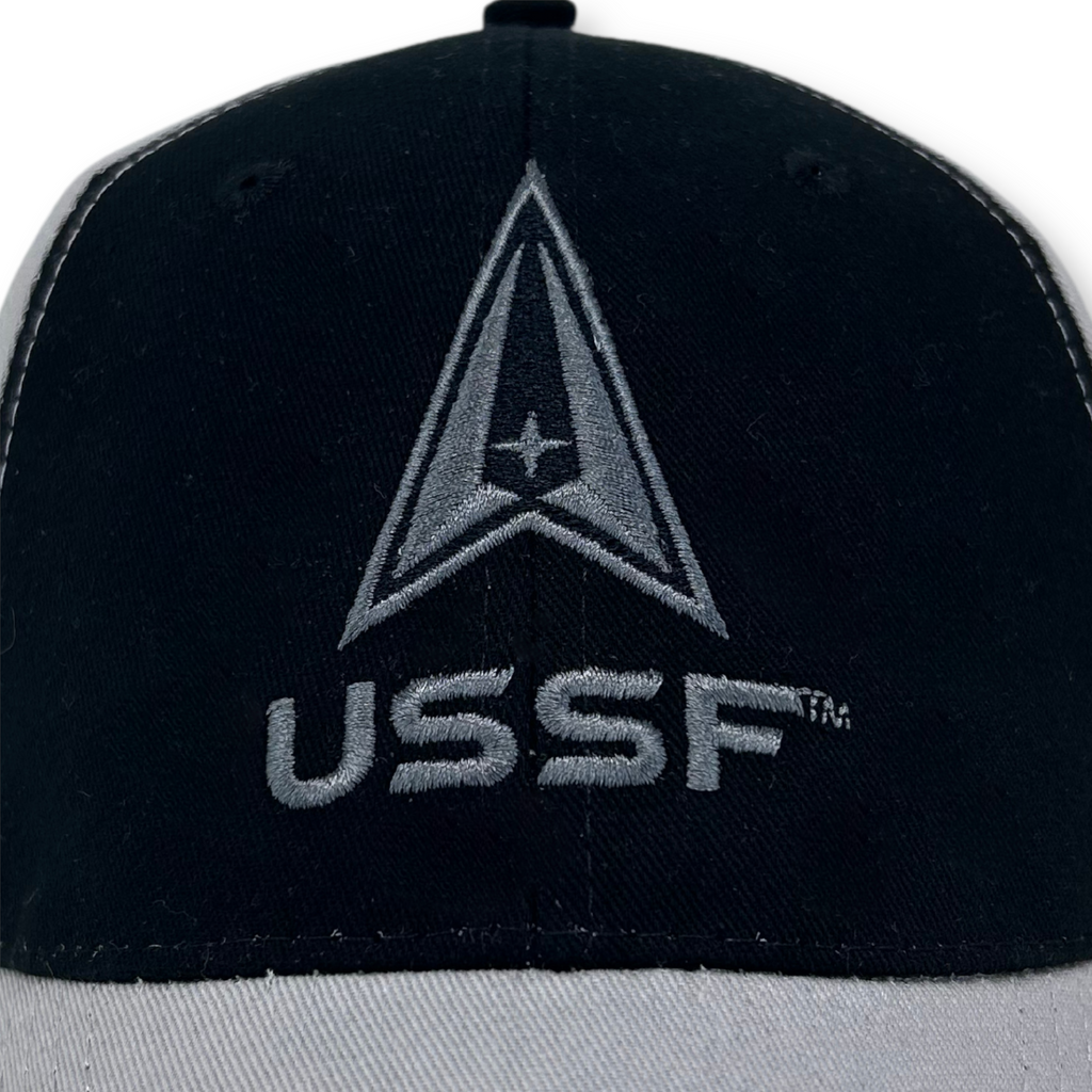 Space Force Logo Two Tone Flag Hat (Black/Grey)