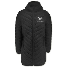 Load image into Gallery viewer, Air Force Wings Ladies Long Helio Insulated Coat (Black)