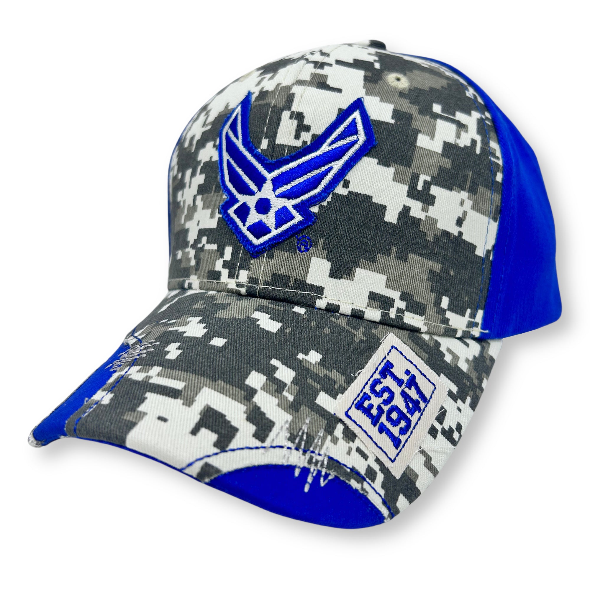Air Force Wings Distressed Camo Front Hat