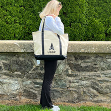 Load image into Gallery viewer, Space Force Delta Classic Natural Canvas Tote (Natural/Black)