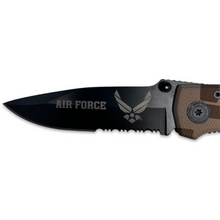 Load image into Gallery viewer, Air Force Folding Lock Back Knife (Brown Camo)