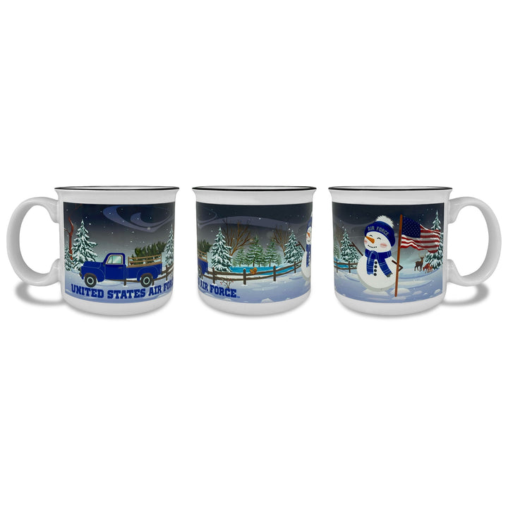 Air Force Winter Scene 15oz Sublimated Campfire Mug (White)