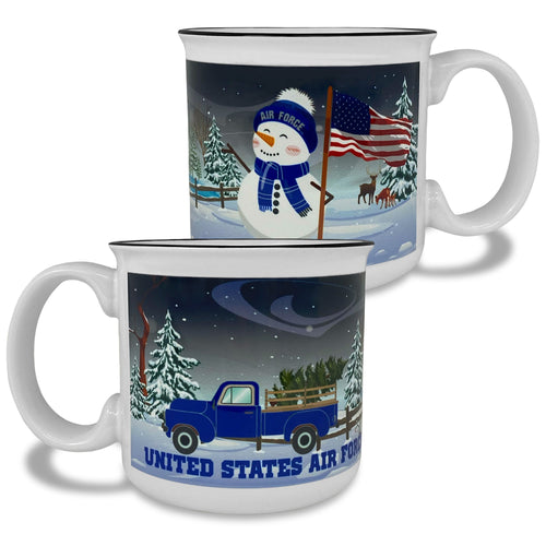 Air Force Winter Scene 15oz Sublimated Campfire Mug (White)