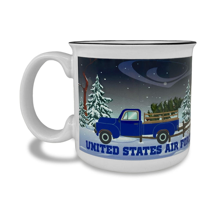 Air Force Winter Scene 15oz Sublimated Campfire Mug (White)