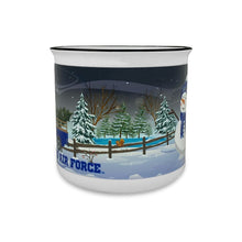 Load image into Gallery viewer, Air Force Winter Scene 15oz Sublimated Campfire Mug (White)