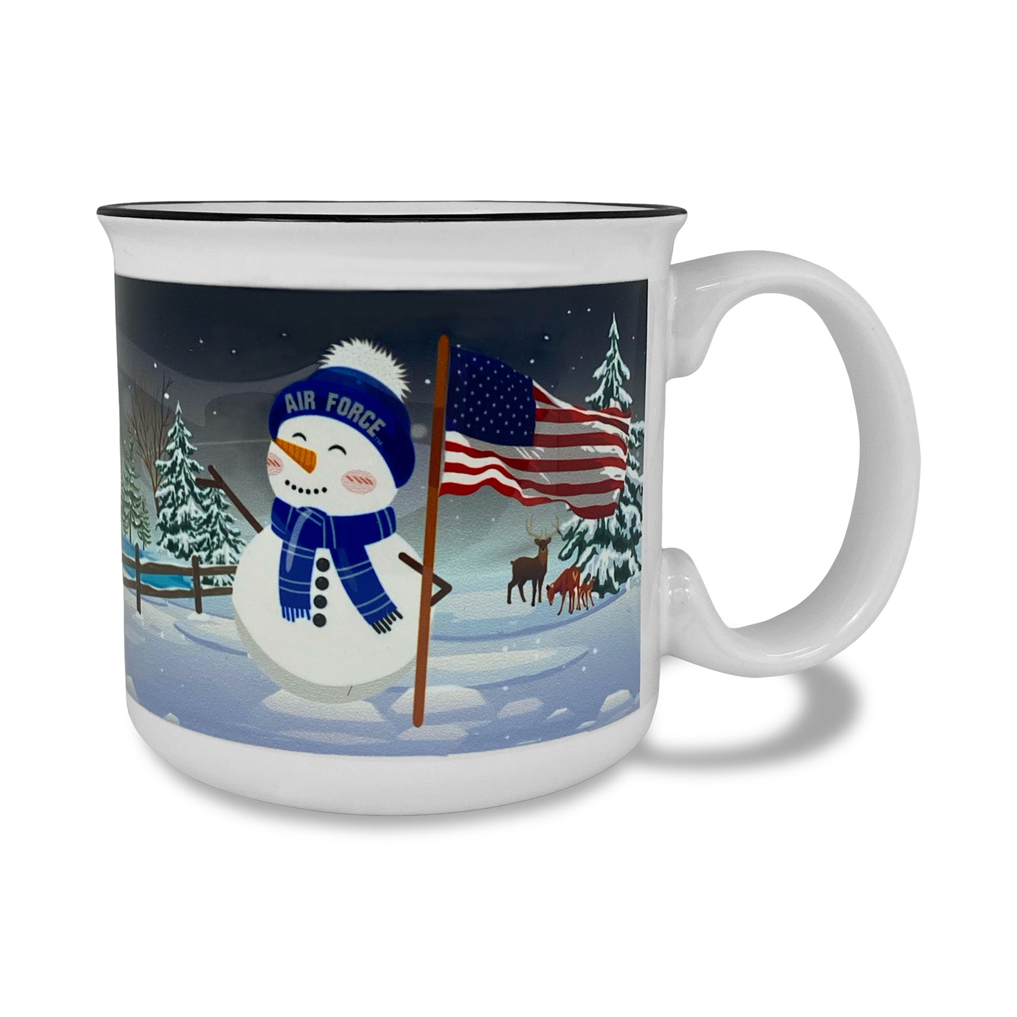 Air Force Winter Scene 15oz Sublimated Campfire Mug (White)