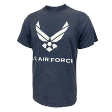 Load image into Gallery viewer, Air Force Distressed Wings T-Shirt (Heather Navy)