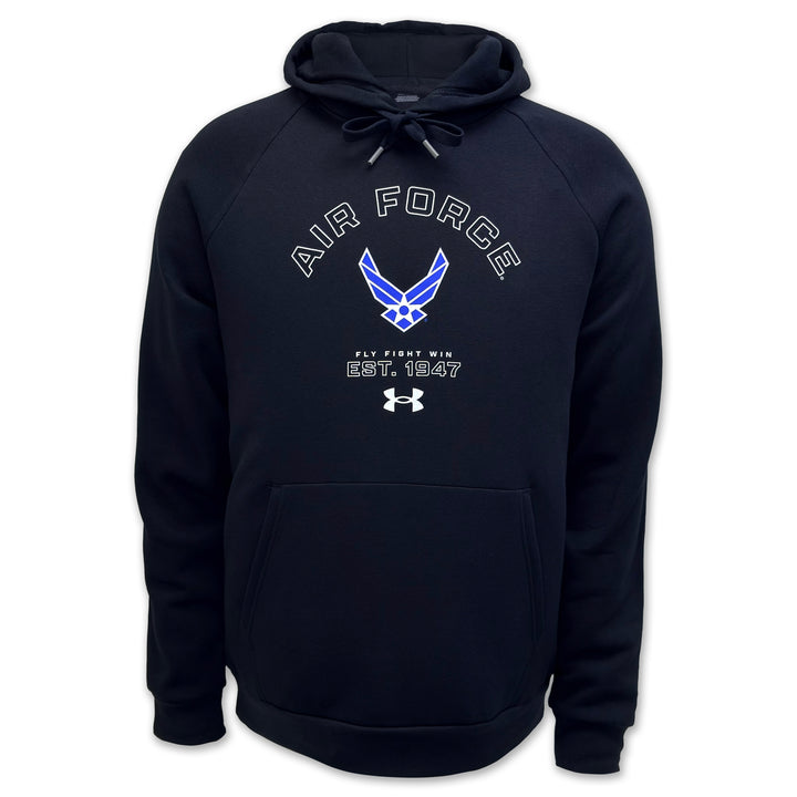 Air Force Under Armour Fly Fight Win Rival Fleece Hood (Black)