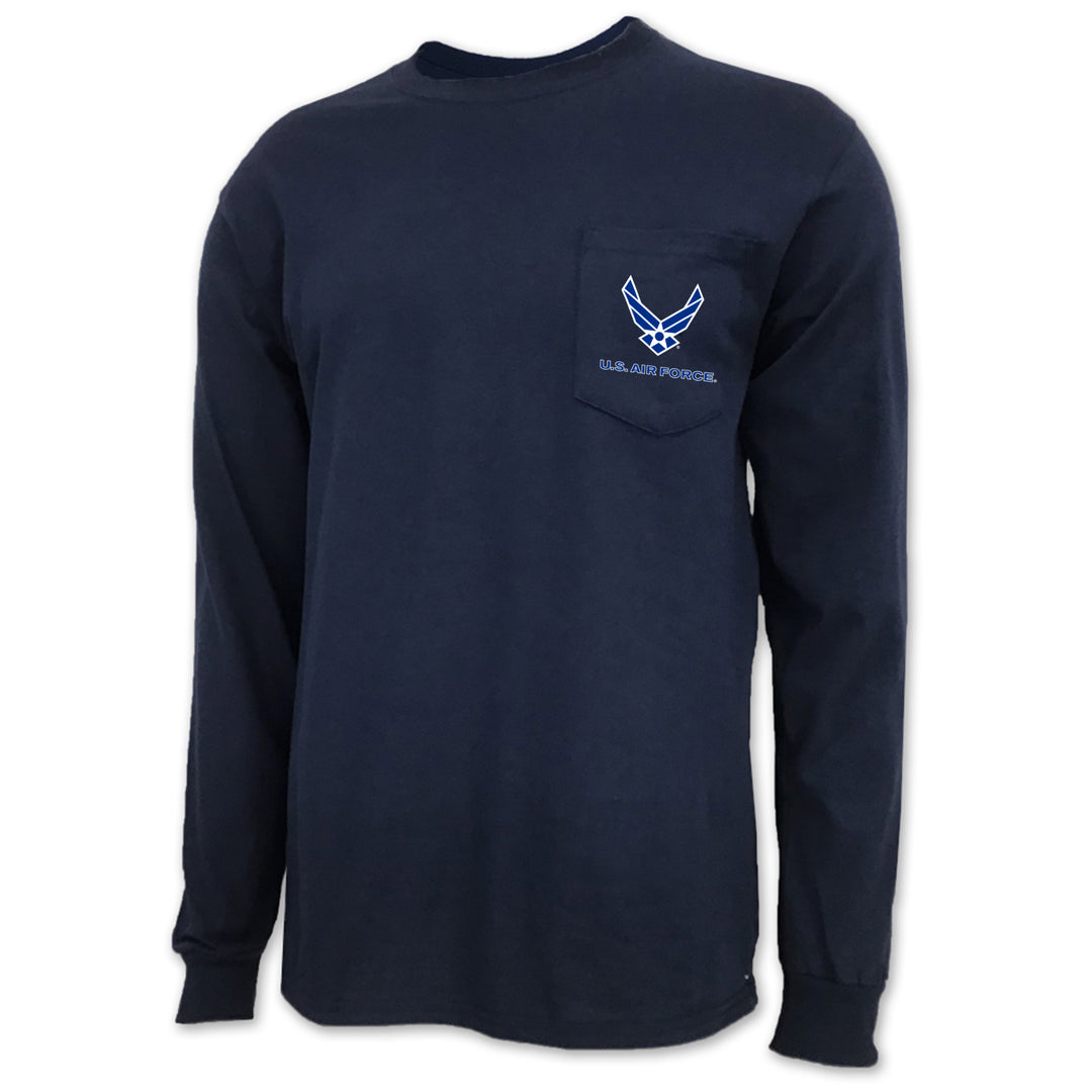 Air Force Wings Logo Long Sleeve Pocket T-Shirt