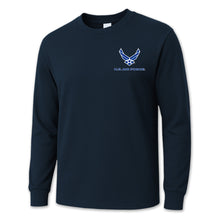 Load image into Gallery viewer, Air Force Wings Logo Long Sleeve T-Shirt (Navy)