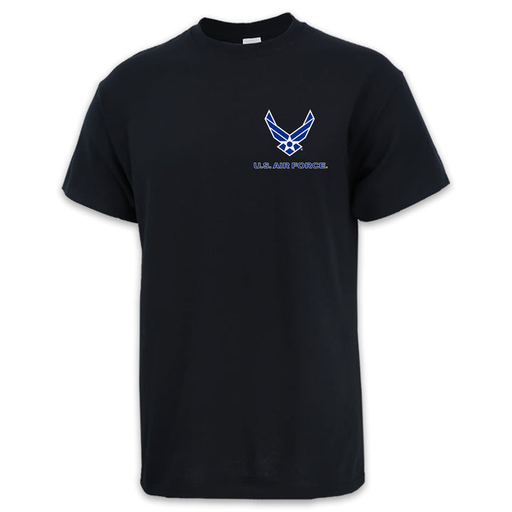 Air Force Wings Left Chest Logo T-Shirt (Black)