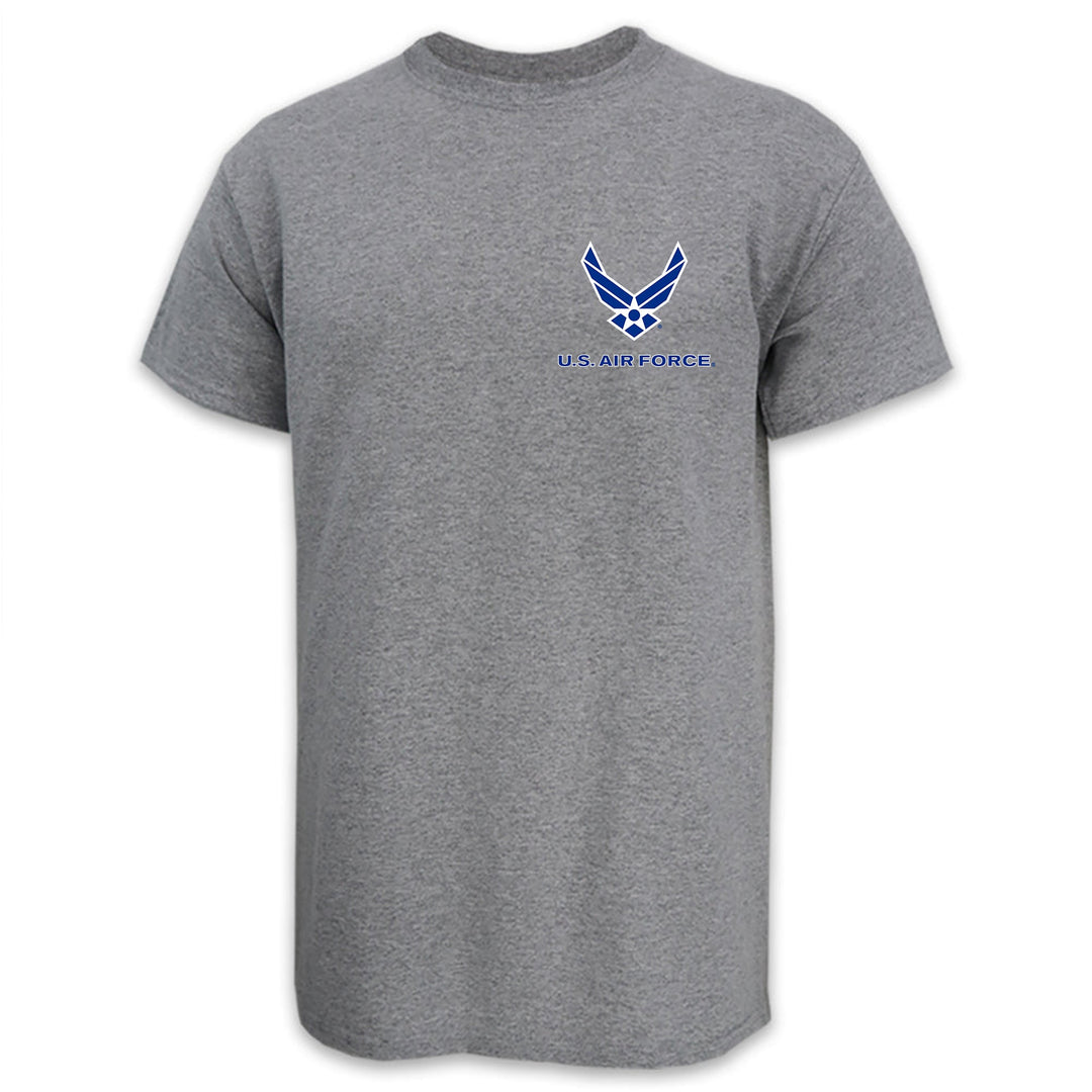 Air Force Wings Left Chest Logo T-Shirt (Grey)
