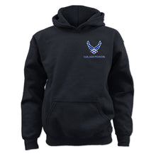 Load image into Gallery viewer, Pick Your Design Air Force Youth Hooded Sweatshirt (Black)