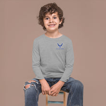 Load image into Gallery viewer, Air Force Wings Youth Left Chest Long Sleeve T-Shirt