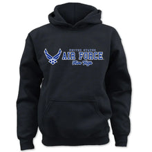 Load image into Gallery viewer, Pick Your Design Air Force Youth Hooded Sweatshirt (Black)