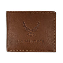 Load image into Gallery viewer, Air Force Wings Genuine Leather Bifold Wallet (Brown)