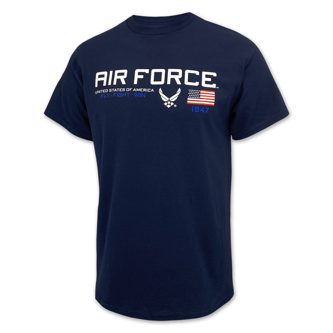 Air Force Flag Icon Fly Fight Win T-Shirt (Navy)