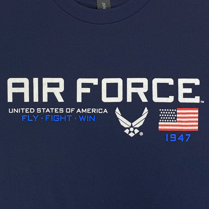 Air Force Flag Icon Fly Fight Win T-Shirt (Navy)