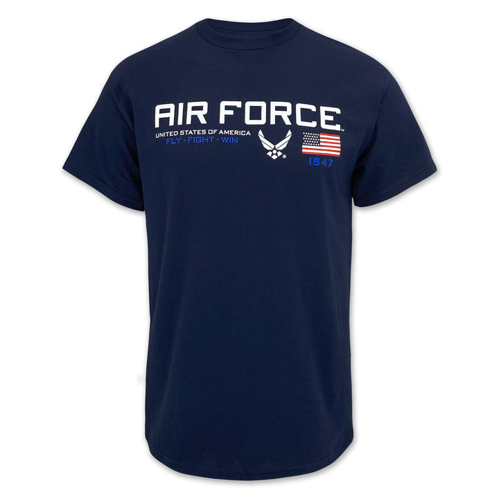 Air Force Flag Icon Fly Fight Win T-Shirt (Navy)