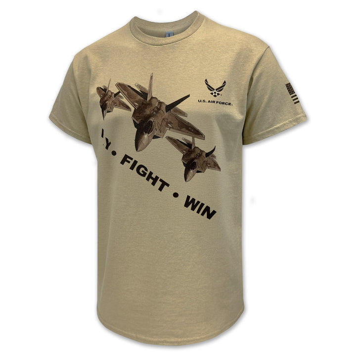 Air Force Squad Fly Fight Win T-Shirt (Tan)