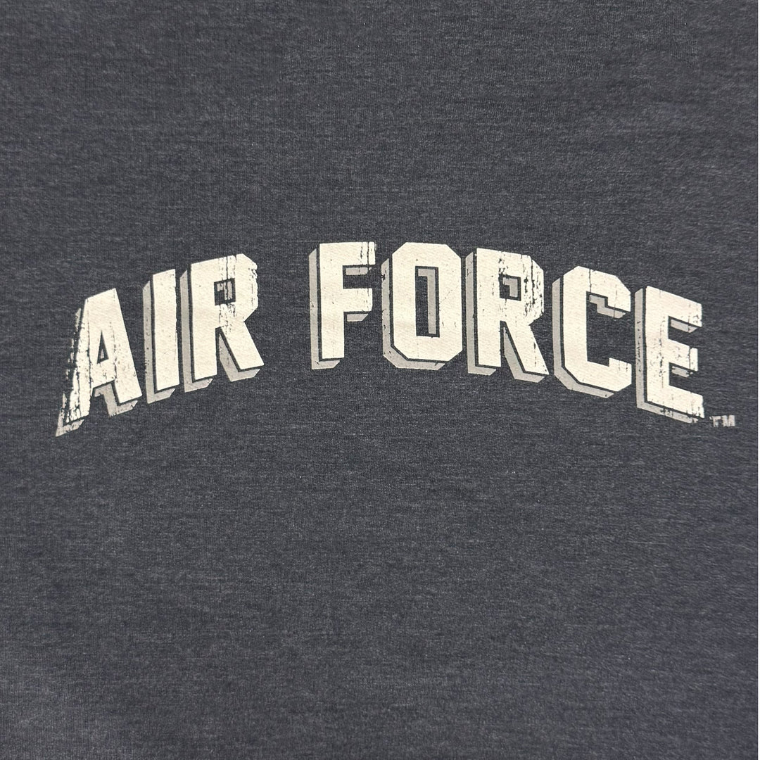 Air Force Ladies Distressed Arch T-Shirt (Washed Navy)