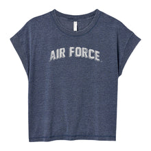 Load image into Gallery viewer, Air Force Ladies Distressed Arch T-Shirt (Washed Navy)