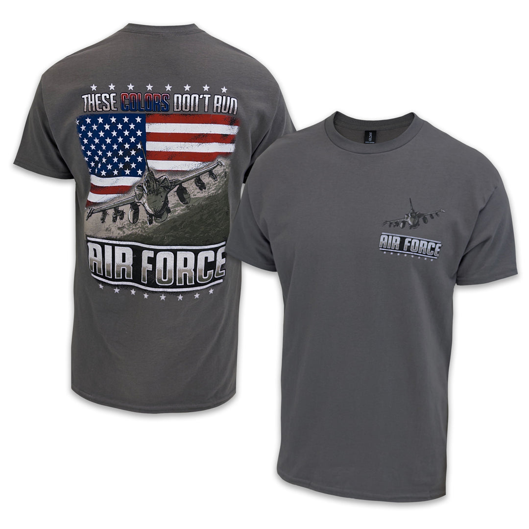 Air Force These Colors Don't Run Flag T-Shirt (Charcoal)