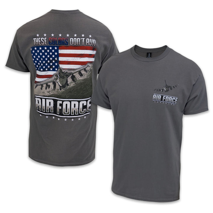 Air Force These Colors Don't Run Flag T-Shirt (Charcoal)