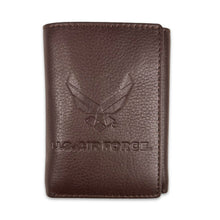 Load image into Gallery viewer, Air Force Wings Genuine Leather Trifold Wallet (Brown)