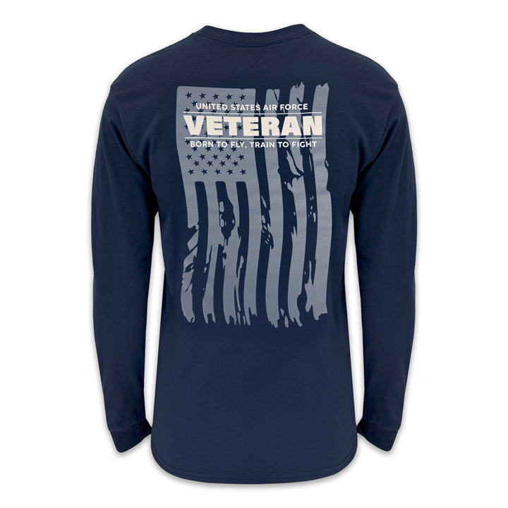 Air Force Veteran Flag Long Sleeve T-Shirt (Navy)