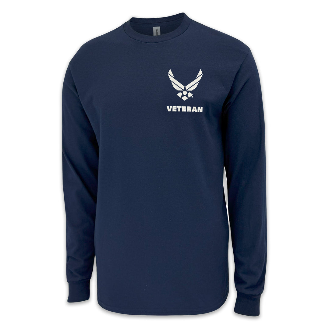Air Force Veteran Flag Long Sleeve T-Shirt (Navy)
