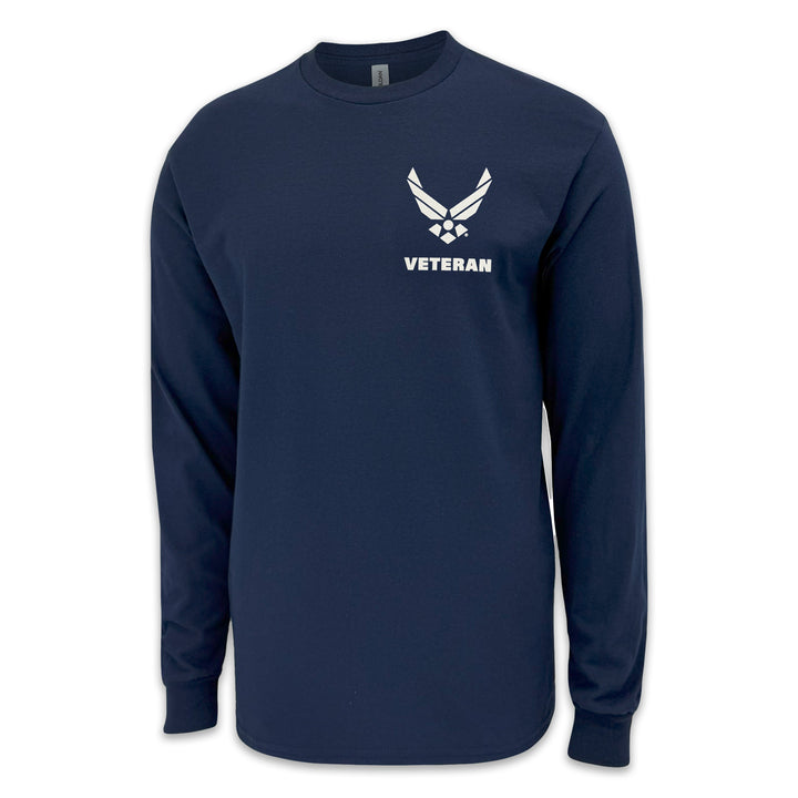 Air Force Veteran Flag Long Sleeve T-Shirt (Navy)