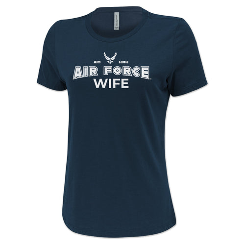 Air Force Wife Ladies T-Shirt (Navy)