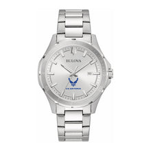 Load image into Gallery viewer, Air Force Wings Bulova Men&#39;s Sport Classic Stainless Steel Watch (Silver White Dial)