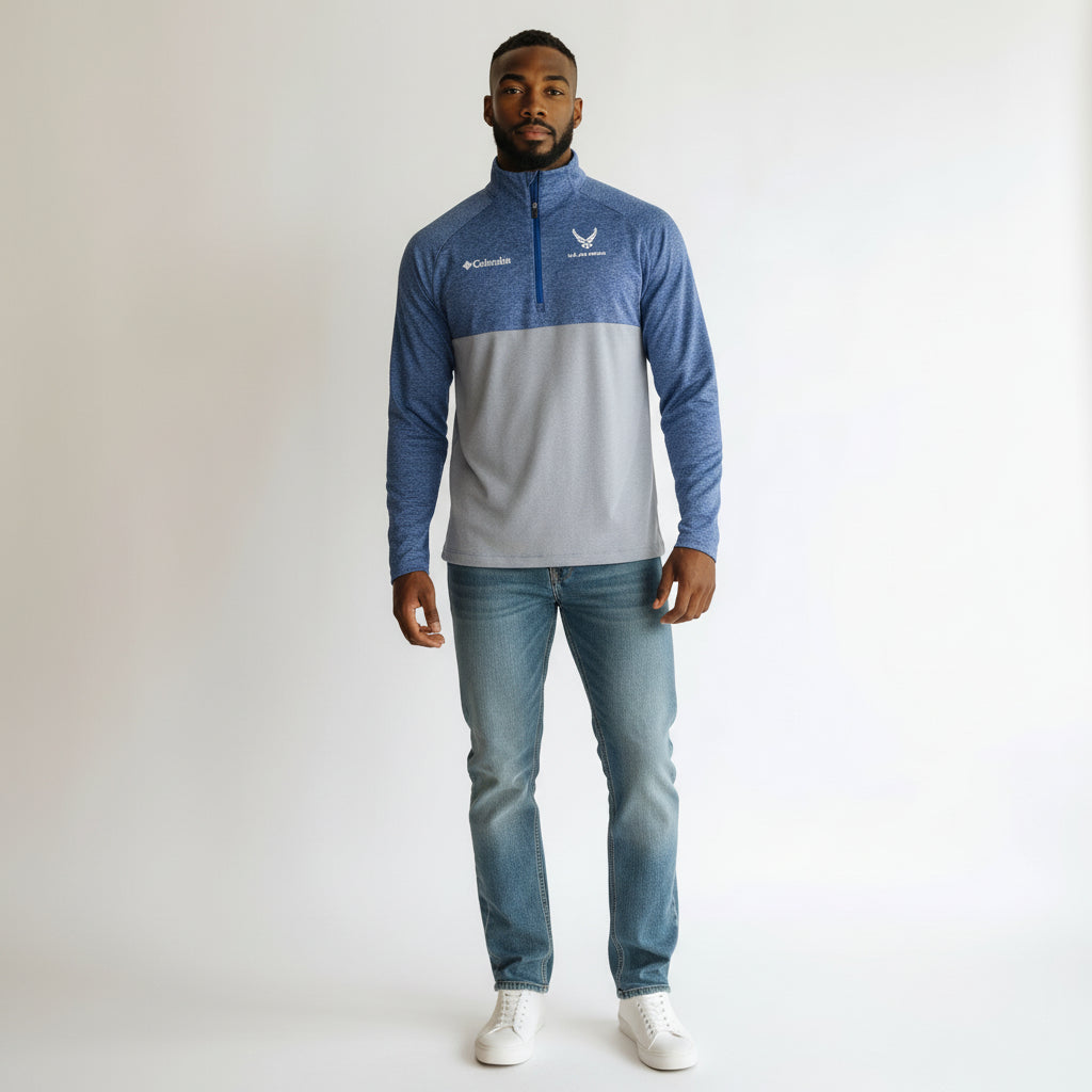Air Force Wings Columbia Rockin' It 1/4 Zip Pullover*