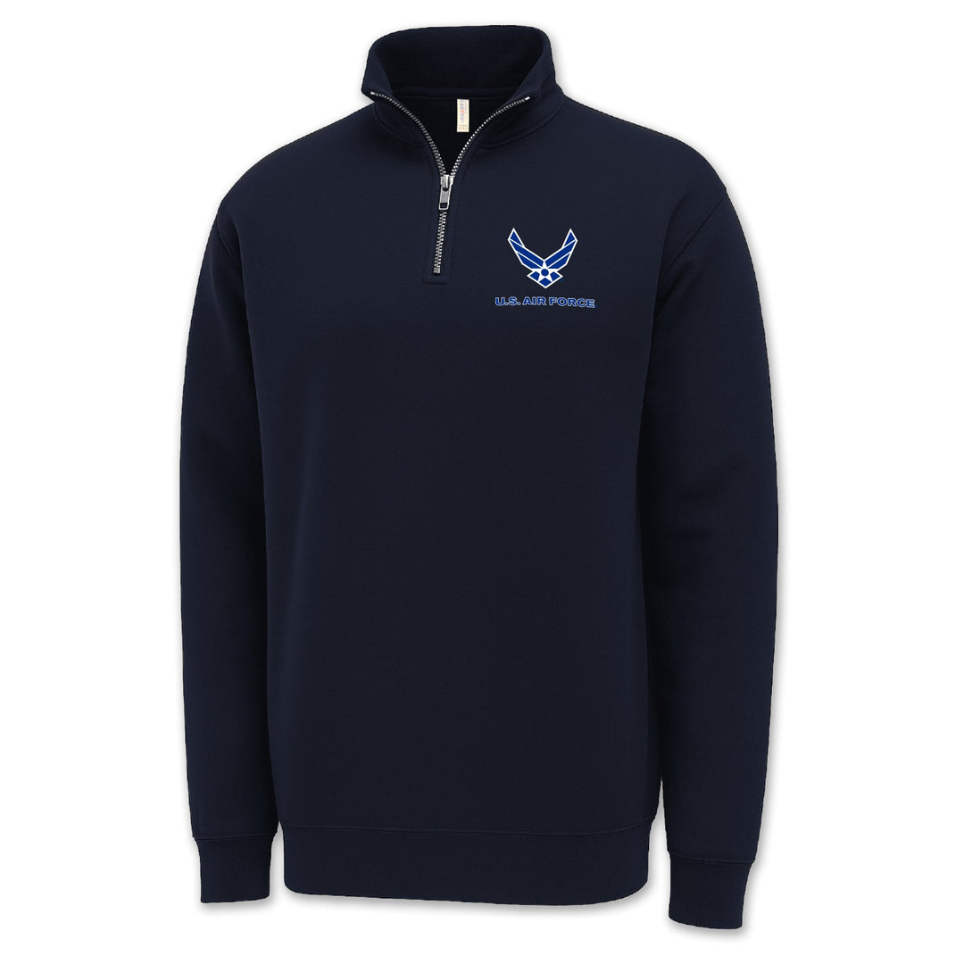 Air Force Wings Left Chest Logo 1/4 Zip (Navy)