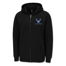 Load image into Gallery viewer, Air Force Wings Left Chest Logo Full Zip Hood